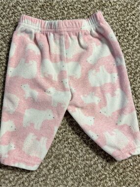 Carter's Baby Girl Warm Winter Fleece Pants Pink Polar Bear Camo Print 3 Months